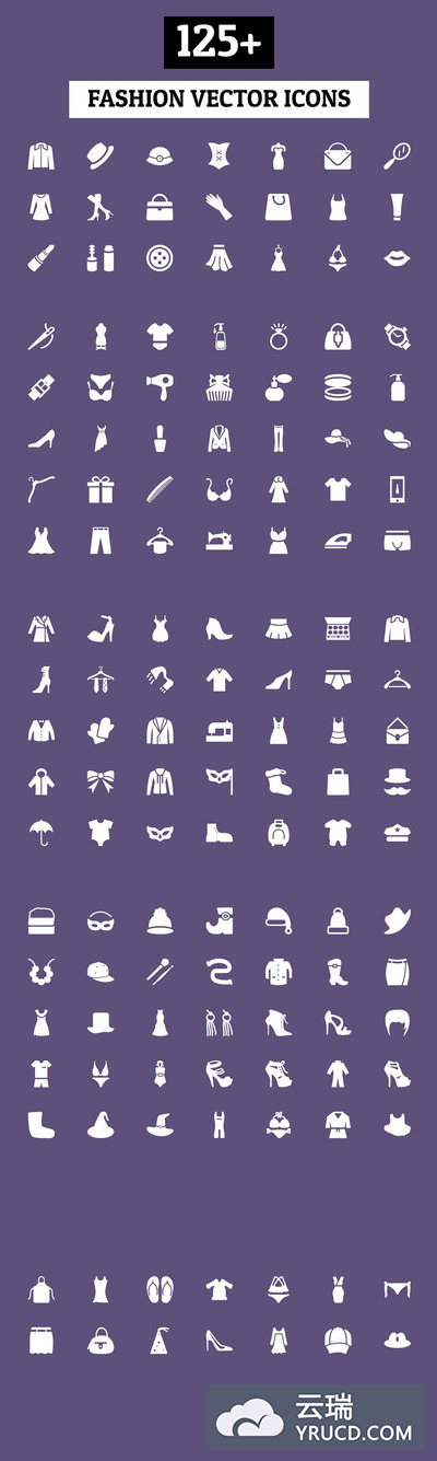 时尚矢量图标 125+ Fashion Vector Icons