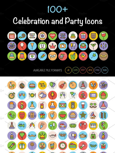 100+庆典和派对图标 100+ Celebration and Party Icons