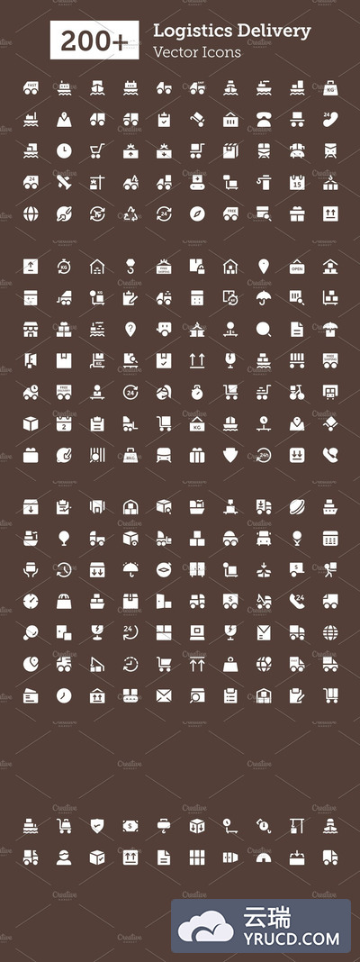 200+物流配送图标 200+ Logistics Delivery Icons