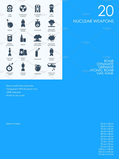 核武器矢量图标 Nuclear weapon icons