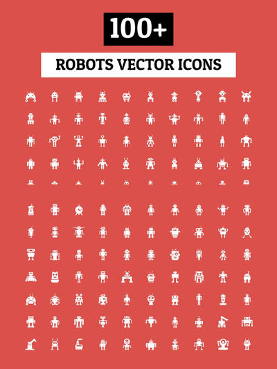 机器人矢量图标 100+ Robots Vector Icons