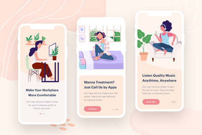 女性生活创意矢量插画素材下载[Ai]