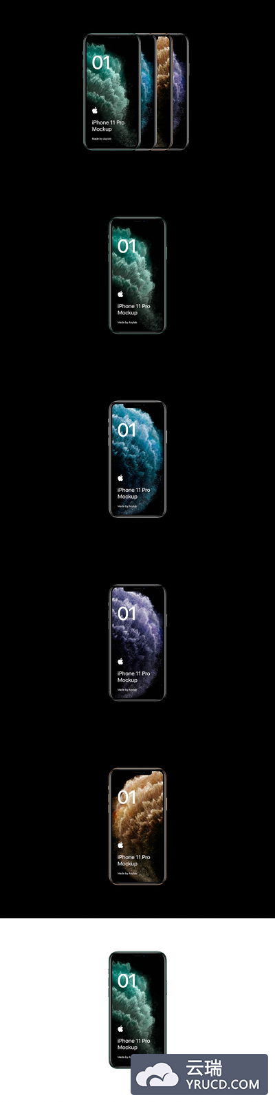2019全新苹果 iPhone 11 Pro 手机样机素材下载[PSD]