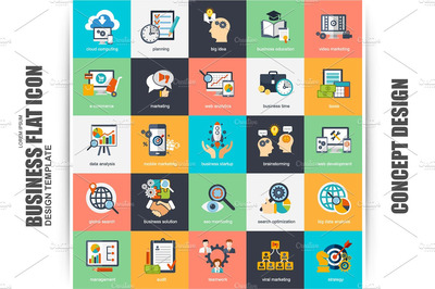 扁平化概念设计图标 Flat Concept Icons Vector Design