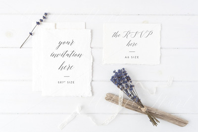 婚礼元素样机素材 Wedding suite invitation mock up