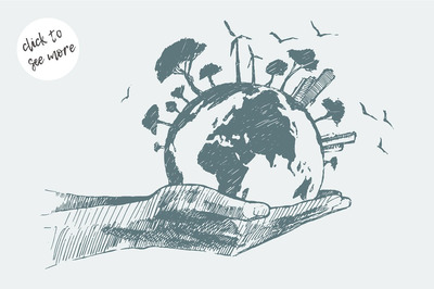 环保素材插画 Green world concept