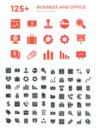 业务网页图标素材 125+ Business Vector Icons