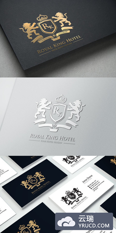 奢华酒店logo素材 Royal King Hotel