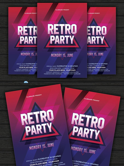 经典海报模板 Retro Party Flyer