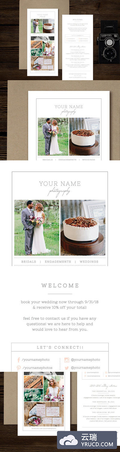 照片拼图设计模板 Photographer Rack Card Template