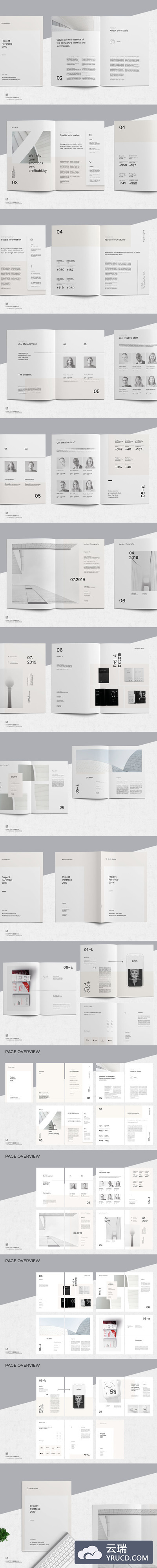 有创意的极简主义企业画册模板下载[indd]