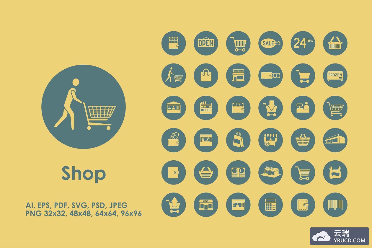 商店购物矢量图标素材 36 shop icons