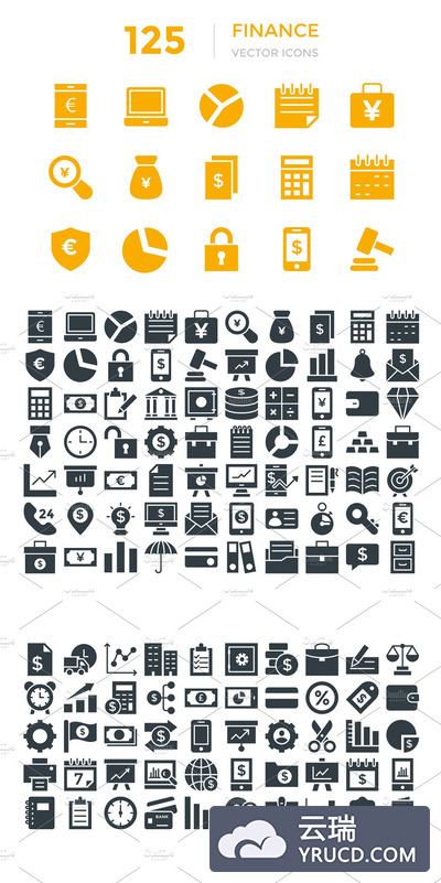 金融矢量图标素材 125 Finance Vector Icons
