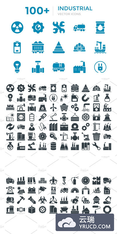 100+工业矢量图标 100+ Industrial Vector Icons