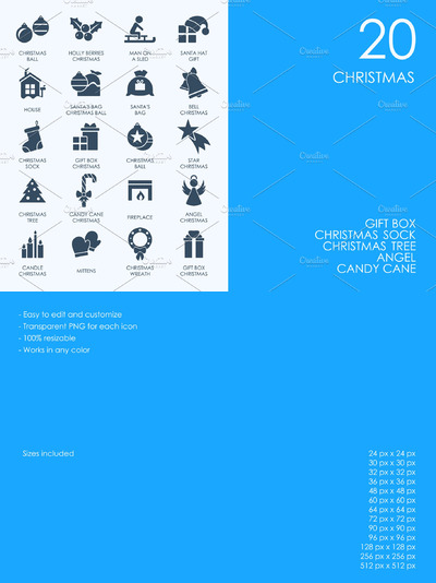 圣诞节图标素材 Christmas icons