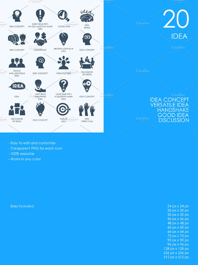 创意ui思想矢量图标 Idea icons
