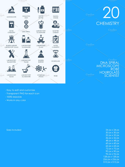 化学图标素材 Chemistry icons