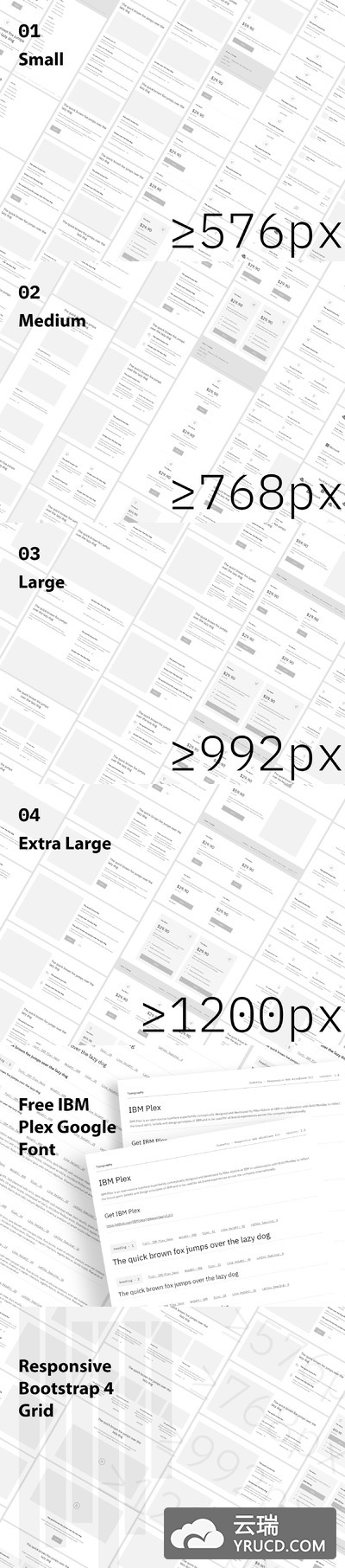 完美的响应式UI和UX设计线框图整套解决方案套装下载[XD]