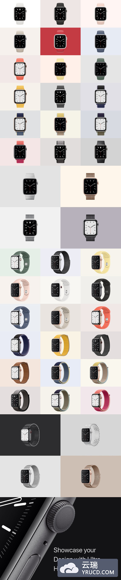 Apple Watch Mockup Series 5 智能手表样机下载[PSD]