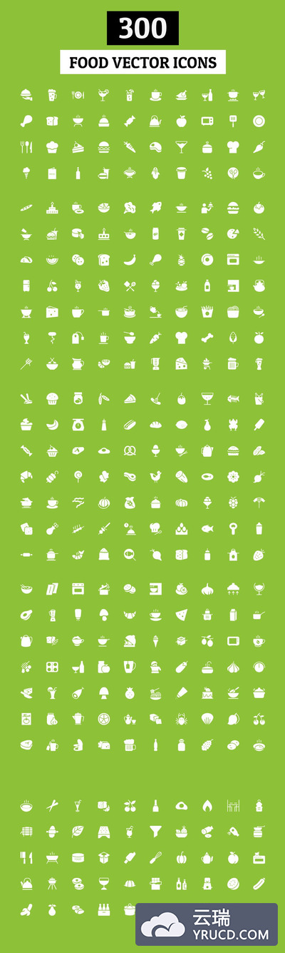 美食矢量图标 300 Food Vector Icons