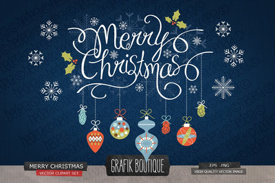圣诞节装饰素材 Merry Christmas clip art decoration