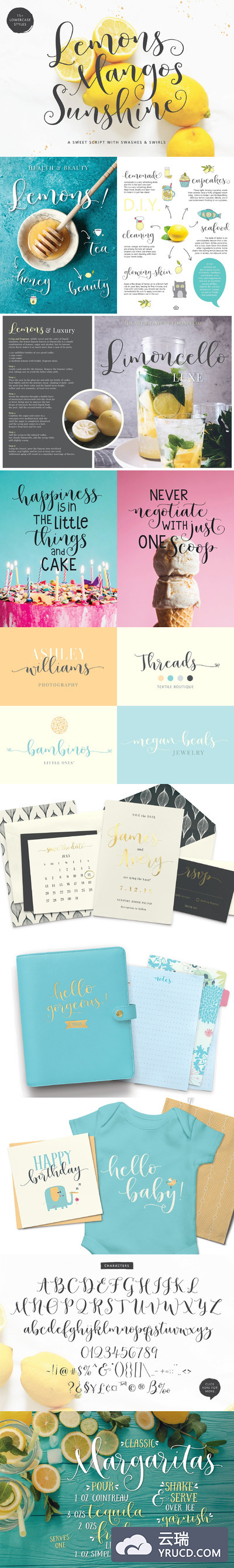 阳光个性手写字体 Lemons Mangos Sunshine