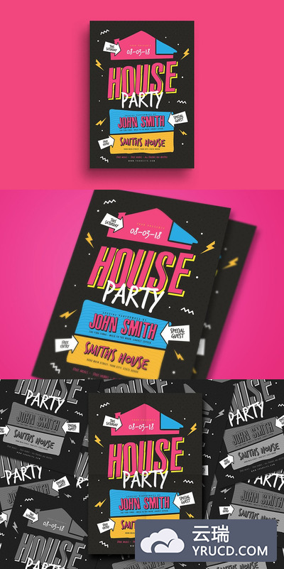 活动派对海报模板 House Party Flyer