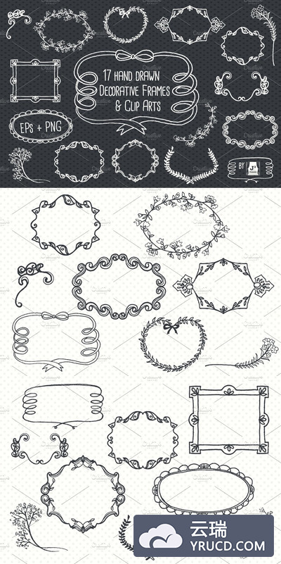 粉笔框架插画 Chalkboard Frame Vector Clip Arts