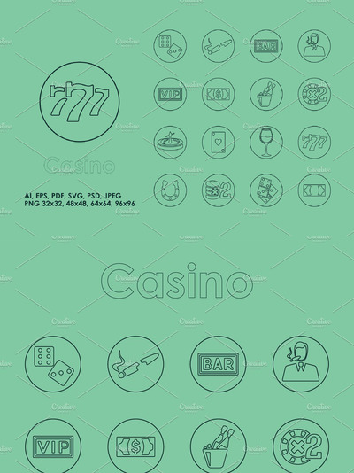 简单的手机游戏图标素材 16 Casino simple icons
