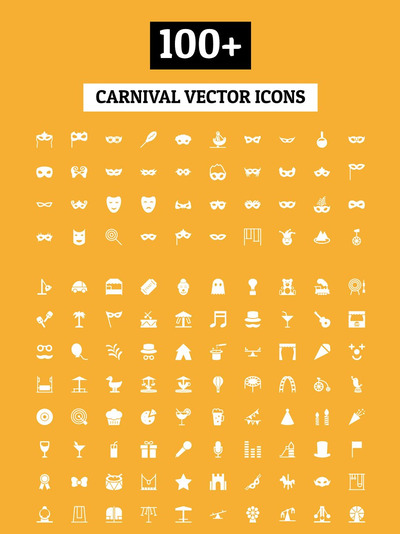 化妆舞会图表素材 100+ Carnival Vector Icons