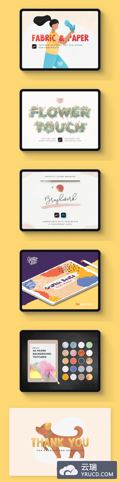 好用的 Procreate 笔刷和模板套装下载[brushset]