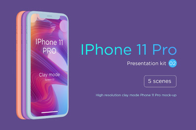 浅色全新 IPhone 11 Pro 手机样机素材下载[PSD]