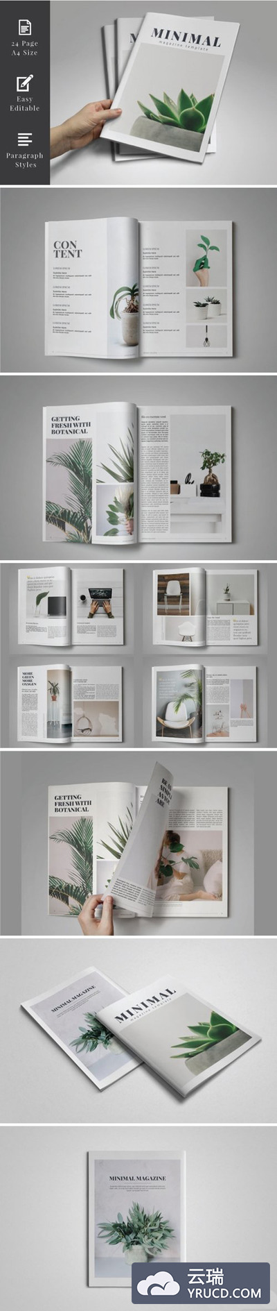 极简主义的家居室内设计杂志画册模板