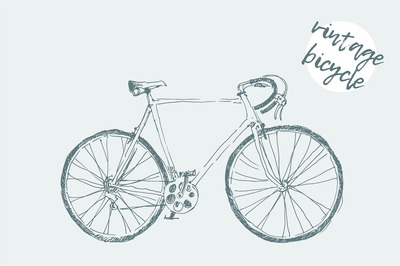 老式自行车的插图 Illustration of a vintage bicycle