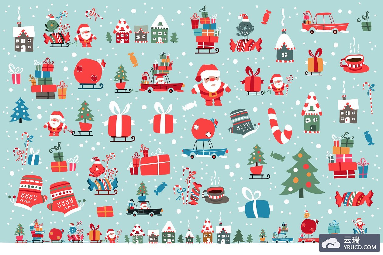 圣诞节元素插画 New Year 2016 Collection