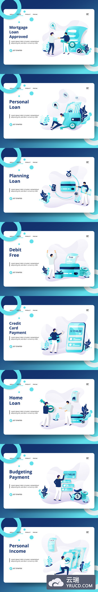 金融相关创意矢量网页插画素材下载 vol1[Ai]