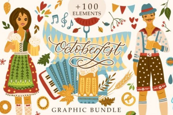 慕尼黑啤酒节主题剪贴画素材