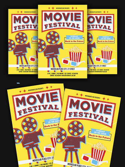 怀旧电影节海报模板 Movie Festival / Night Flyer