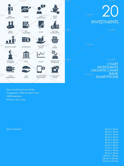 简约投资图标 Investments icons