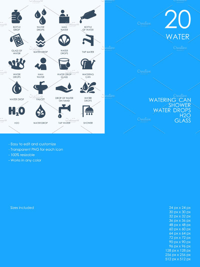 水资源UI矢量图标 Water icons