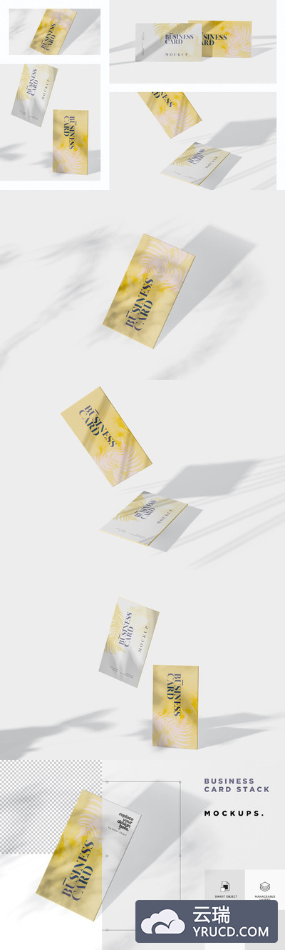 有投影场景的高端名片设计样机下载[PSD]