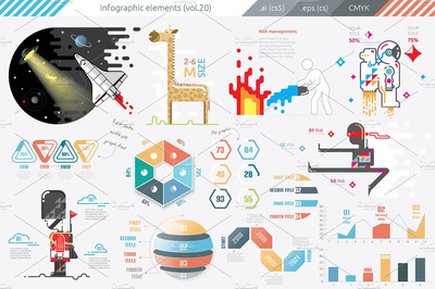 大数据图表ppt素材 Infographic Elements (v20)