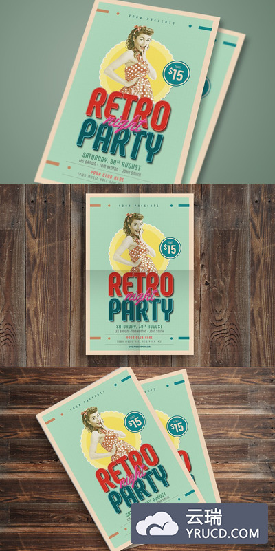 怀旧经典海报模板 Retro Party Flyer