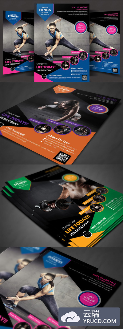 健身运动海报模板 Fitness Flyer