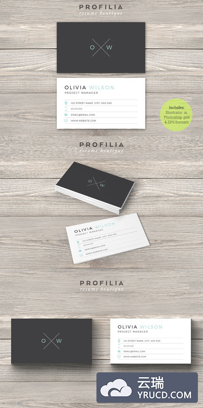 现代名片模板 Modern Business Card Template