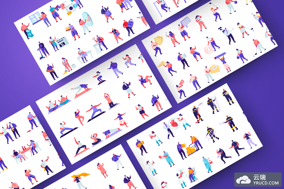 200+矢量人物场景插画