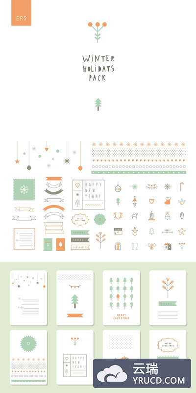 冬季假日插画 Winter Holidays Collection