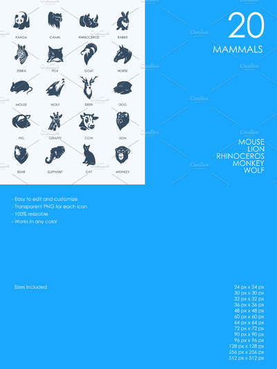 哺乳动物图标 Mammals icons