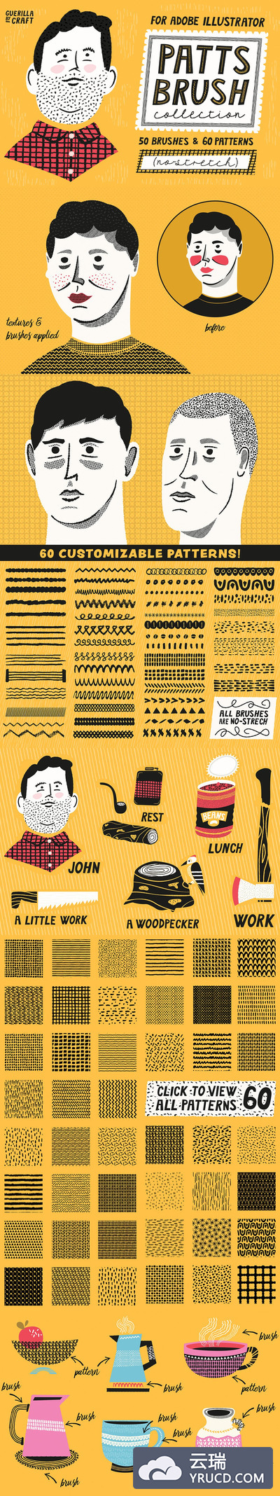 适用于Adobe Illustrator的Patts Brush Collection