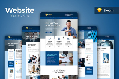 时尚高端好用的公司业务网站设计模板（sketch）